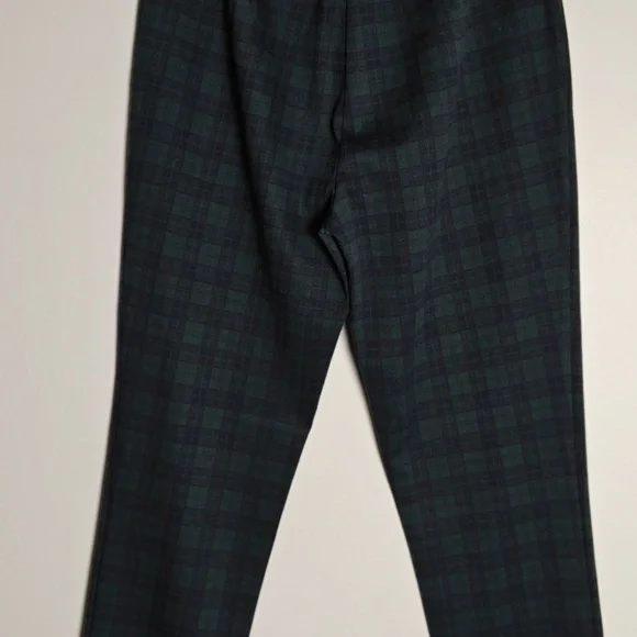 TALBOTS NWT Soho Leggings Green/Blue Tartan Print Size 2 - Picture 10 of 16